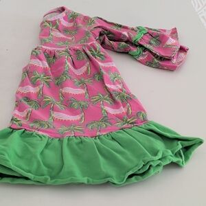DEAL! Simply Southern Pink and Green Palm Tree Dress - Size 4T